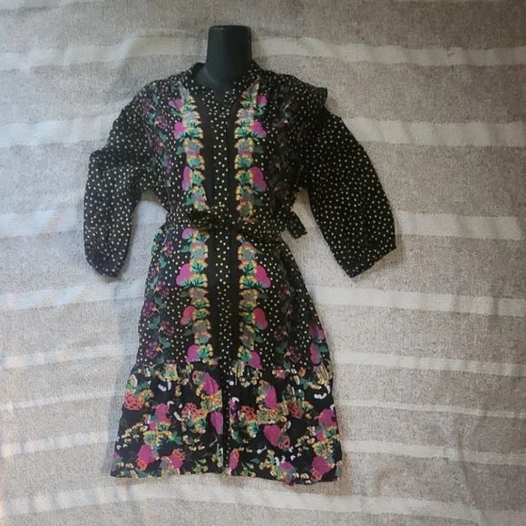 SALONI | Dresses | Saloni Black Dress With Yellow Polka Dots And Floral Accents | Poshmark SALONI | Dresses | Saloni Black Dress With Yellow Polka Dots And Floral Accents | Poshmark